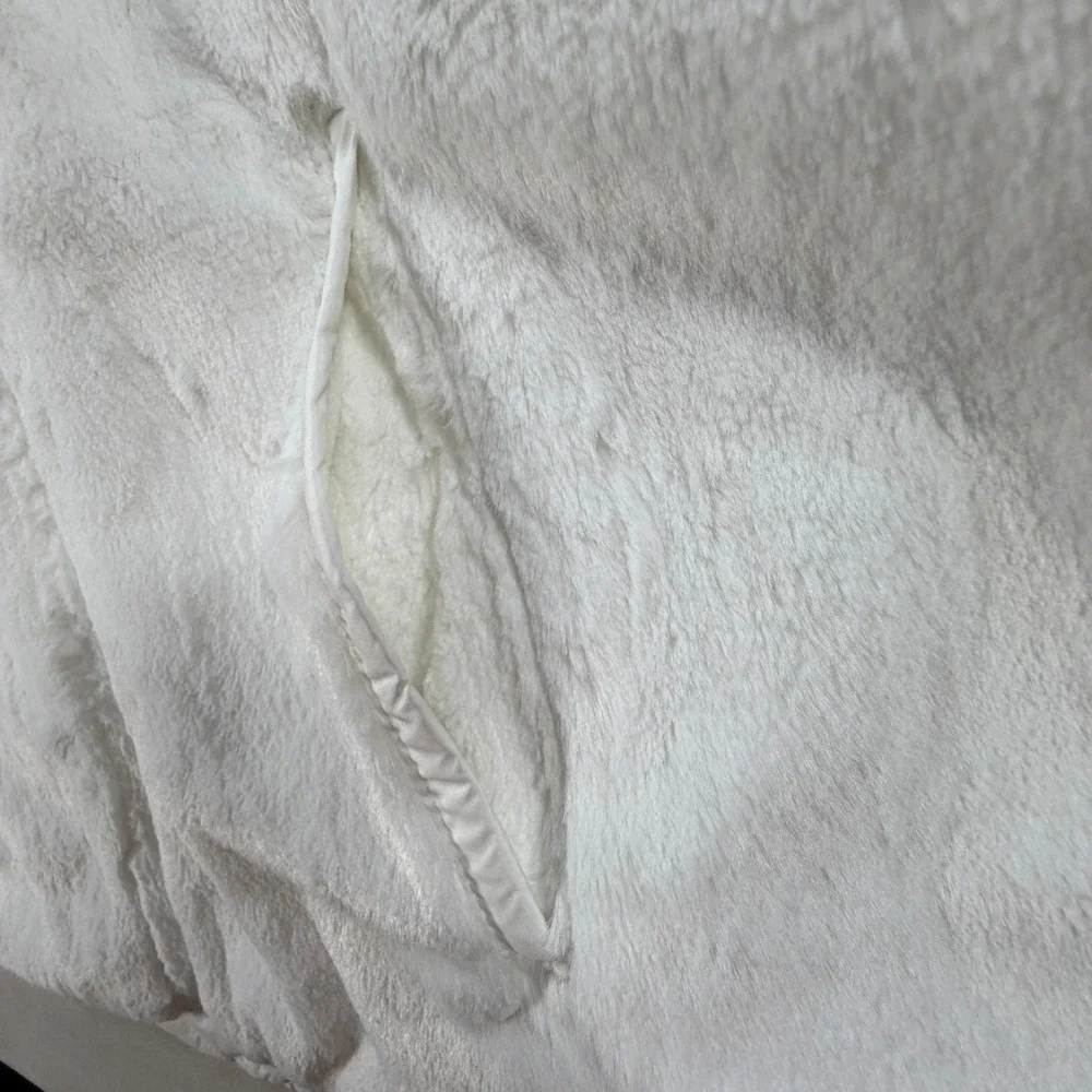 The North Face Womens Large Mossbud Swirl Reversible Vest White Quilted Fleece